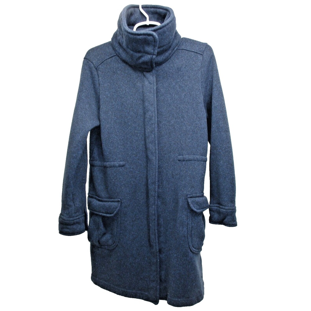 Patagonia Better Sweater Coat Blue Mid Length zipper & snap Jacket -Women size M